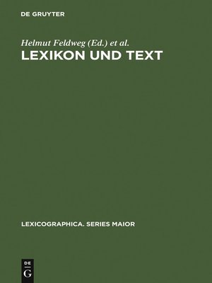 cover image of Lexikon und Text